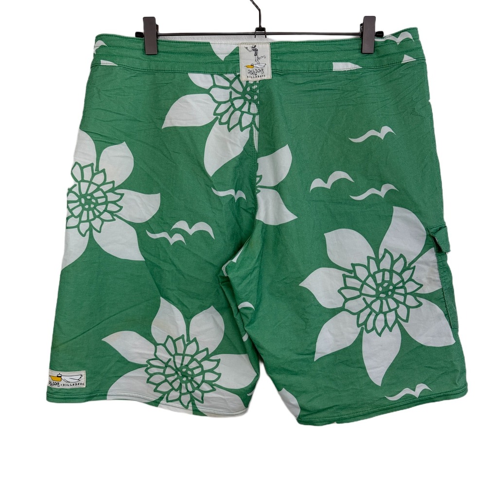 Billabong Andy Irons Board Shorts Mens 36 Green Floral Surf Beach 10" *FLAW